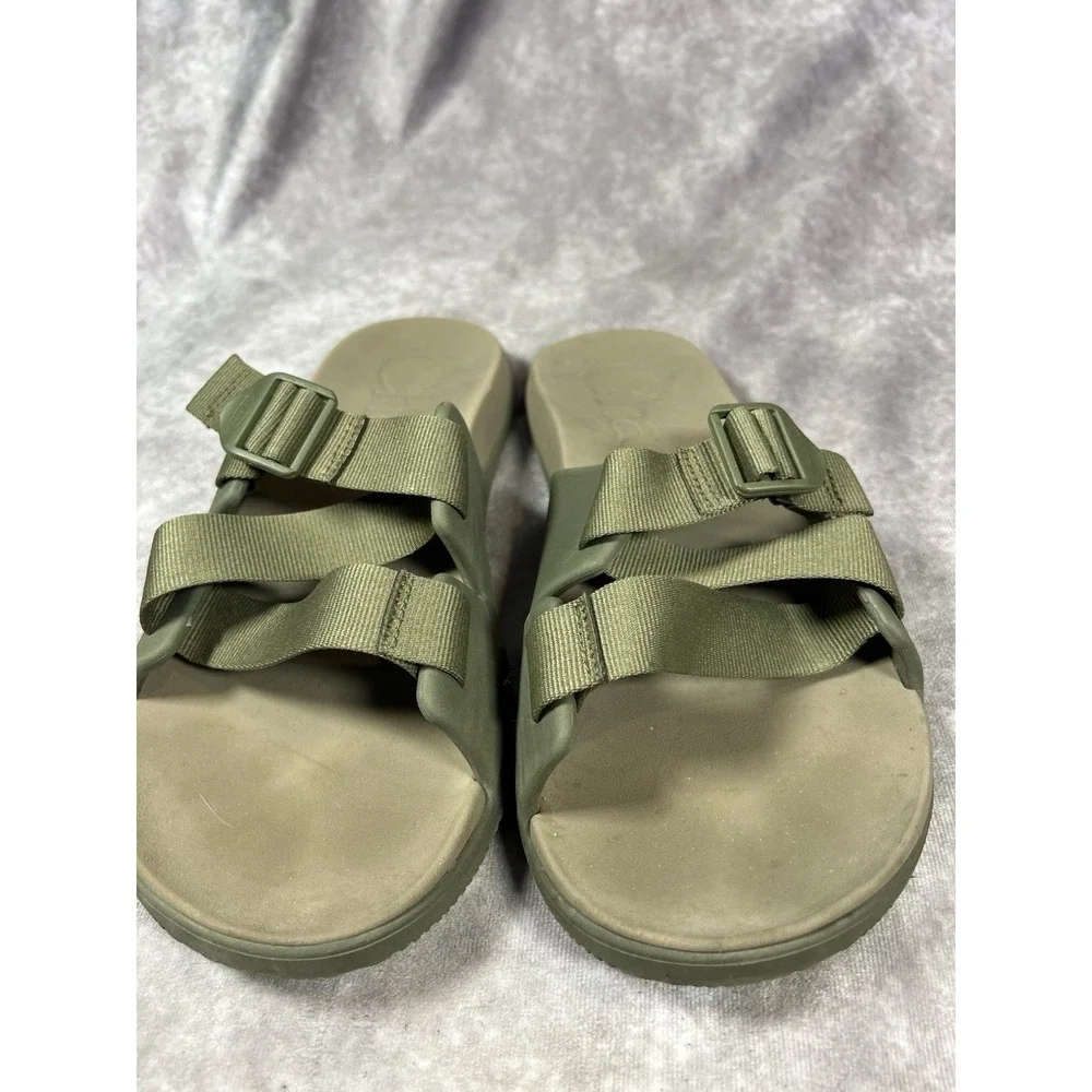Chaco Chillos Slides Men's 11 Olive Green Adjustable Sport Comfort Sandals